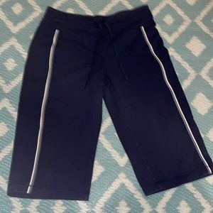 Drawstring Side Stripe Cropped Pants